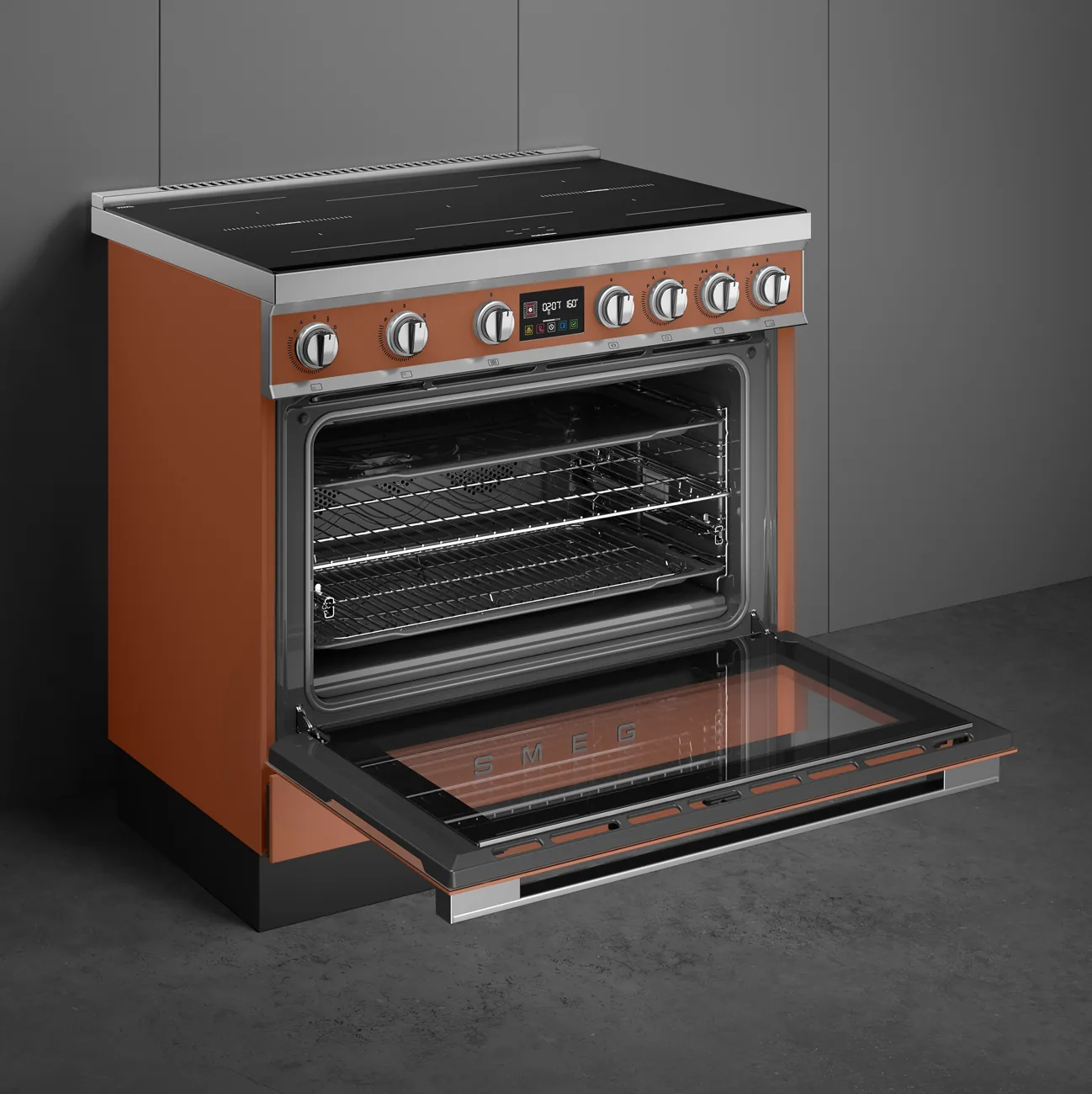 Smeg CPF90I1PAC2 Kochzentrum Amber Clay