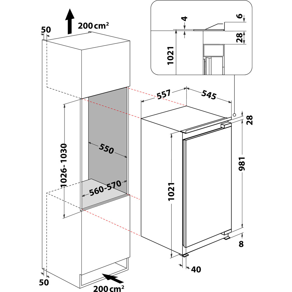 Bauknecht KSI 10GF2 Einbau-Kühlschrank Weiß