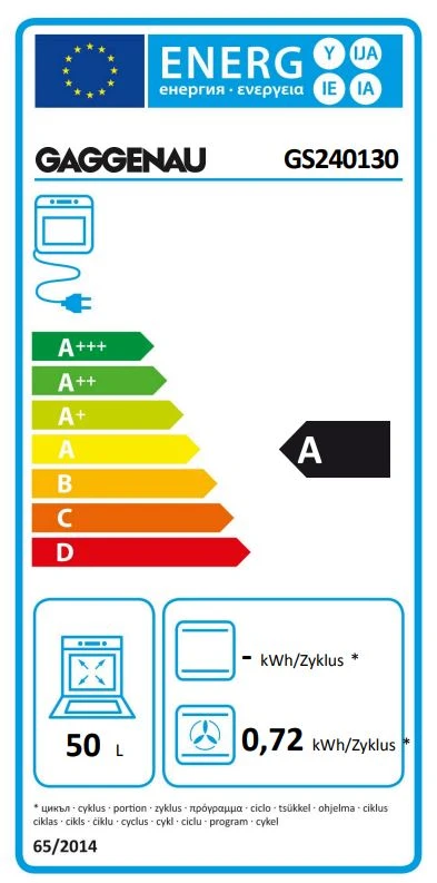 Energieklasse A - Vollständiges EU-Energielabel