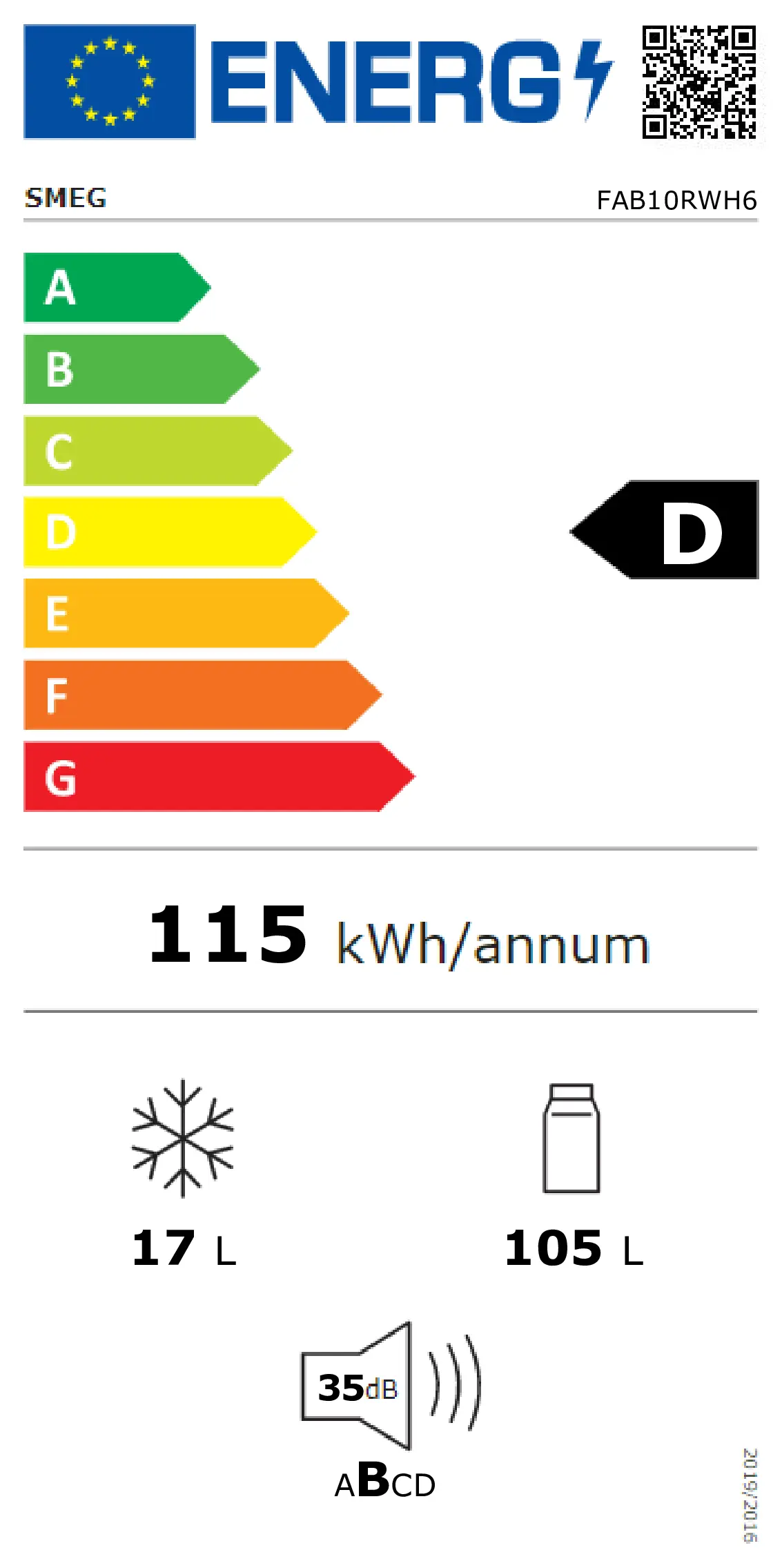 Energieklasse D - Vollständiges EU-Energielabel