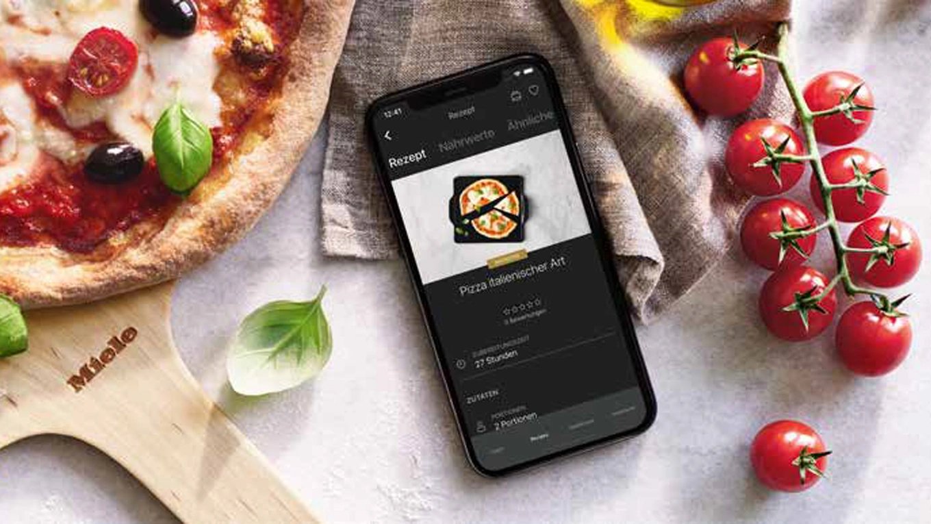 Miele App Rezepte Pizza rezept auf dem display am smartphone in der miele app