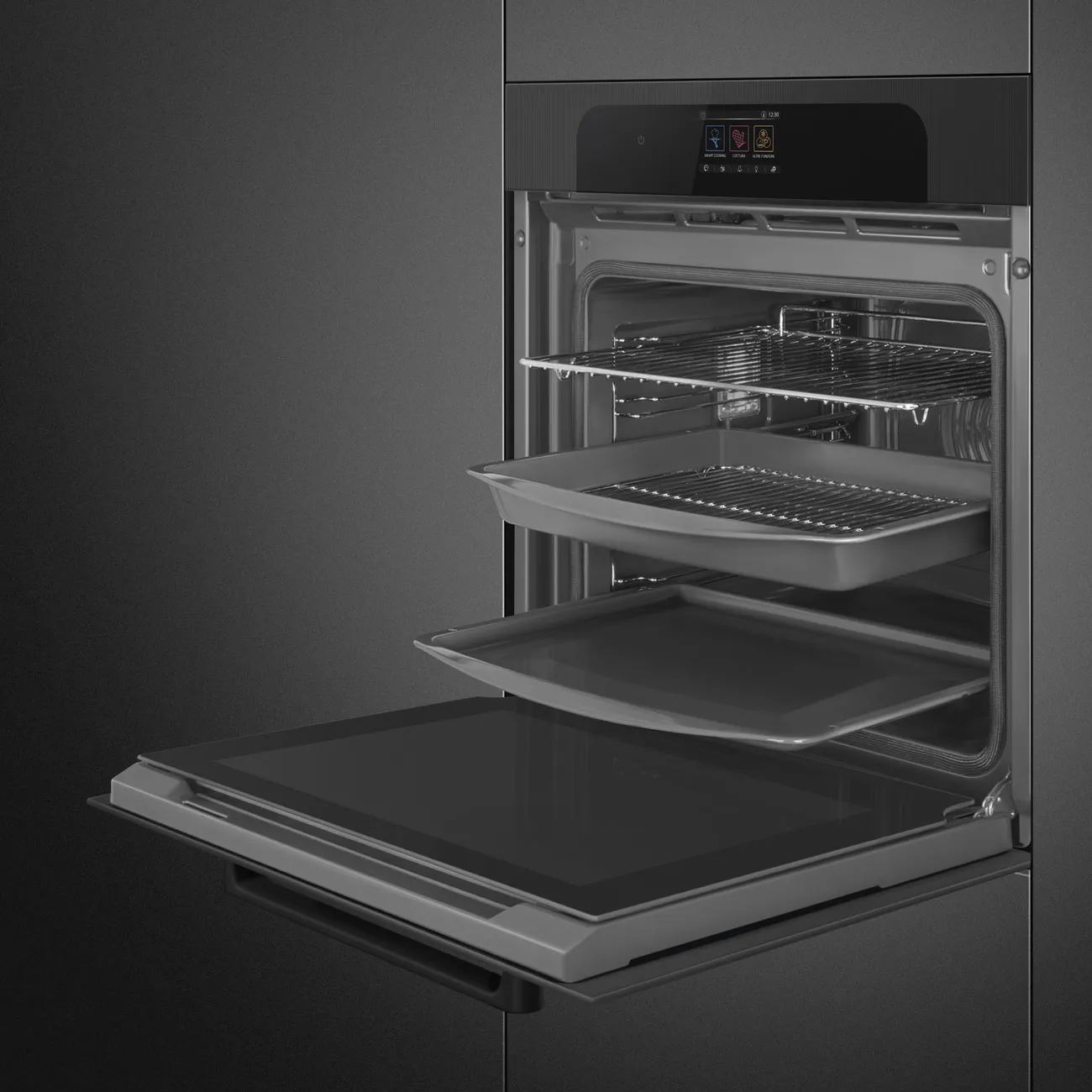 Smeg SOP6204S2PB Einbau-Dampfbackofen Schwarz