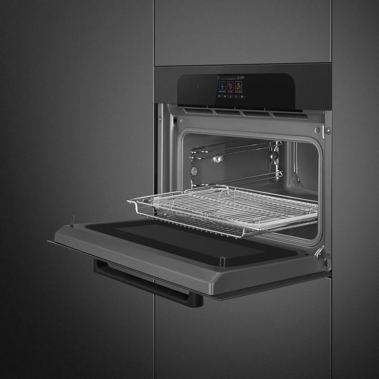 Smeg SO4204M2PB Kompakt-Backofen mit Mikrowelle Schwarz