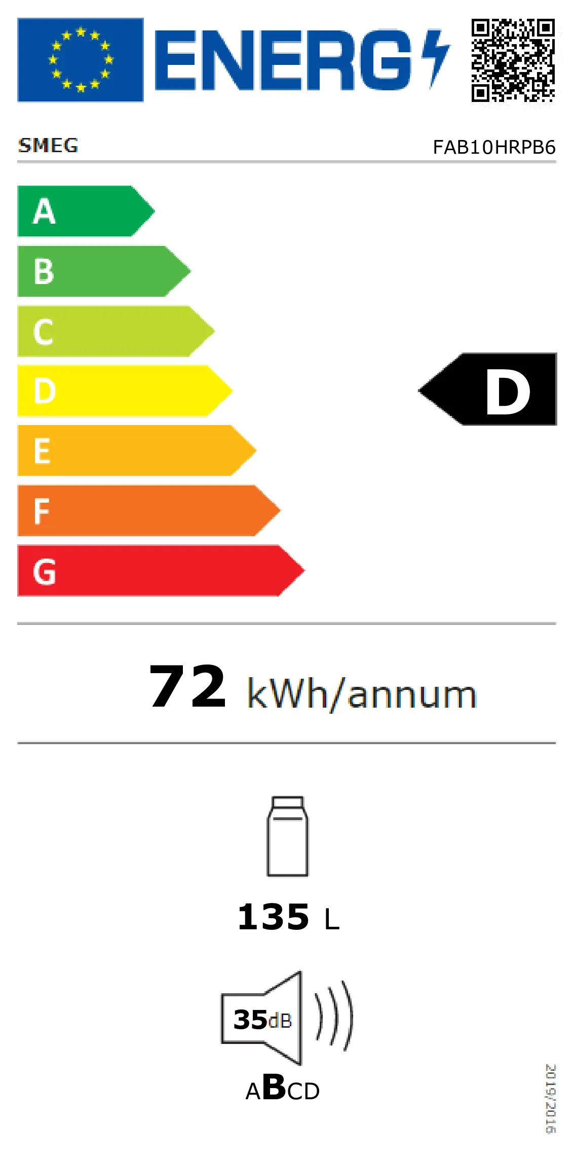 Energieklasse D - Vollständiges EU-Energielabel