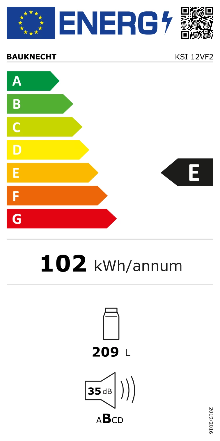 Energieklasse E - Vollständiges EU-Energielabel