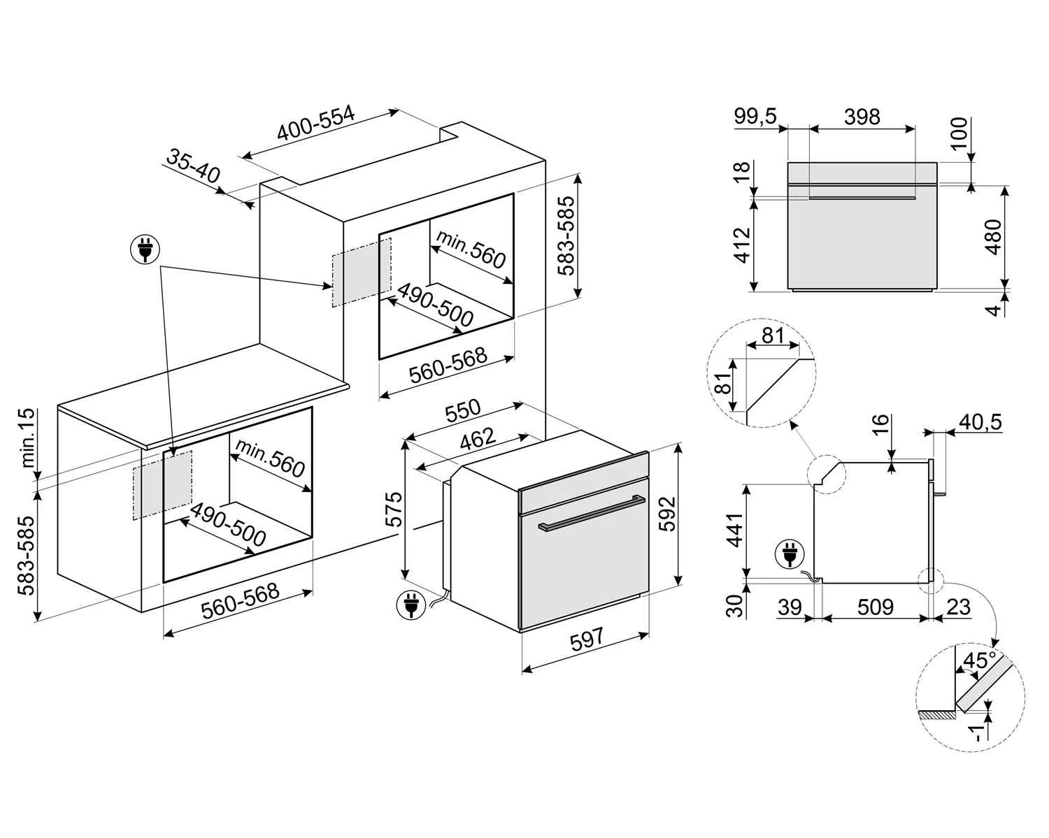 Smeg SO6204S4PB Einbau Backofen mit Dampfunterstützung Schwarz