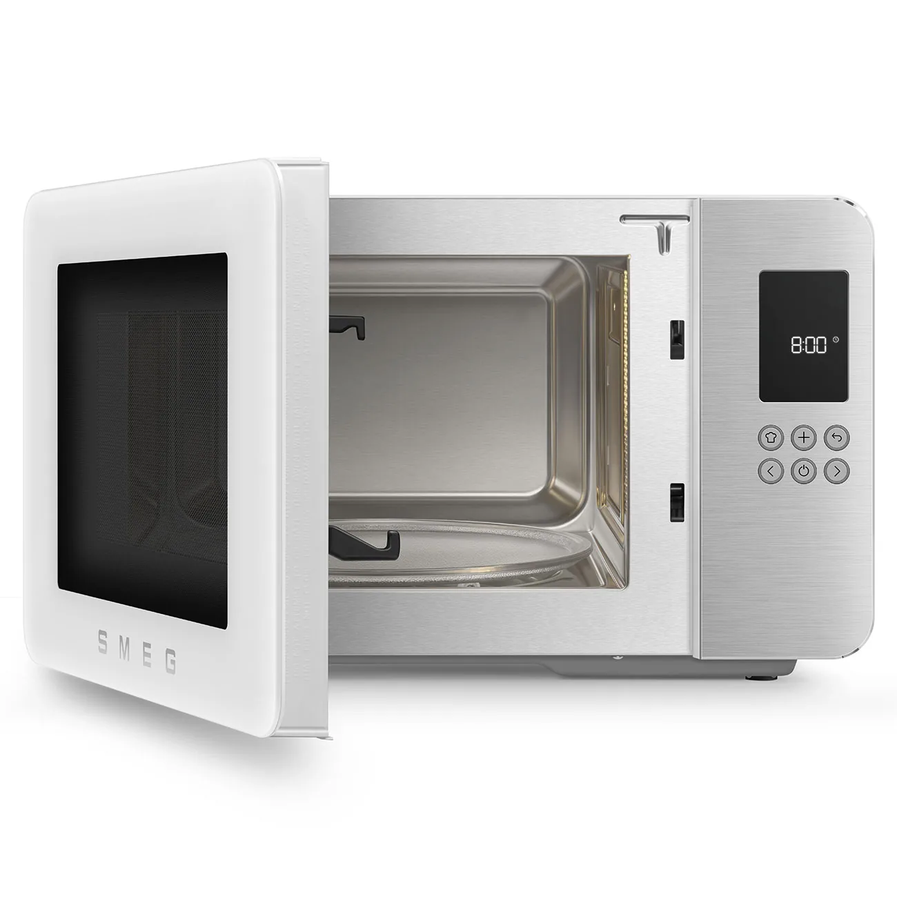 Smeg MOC01WHMEU Kombi-Tisch-Mikrowelle Weiß-Matt-Aluminium