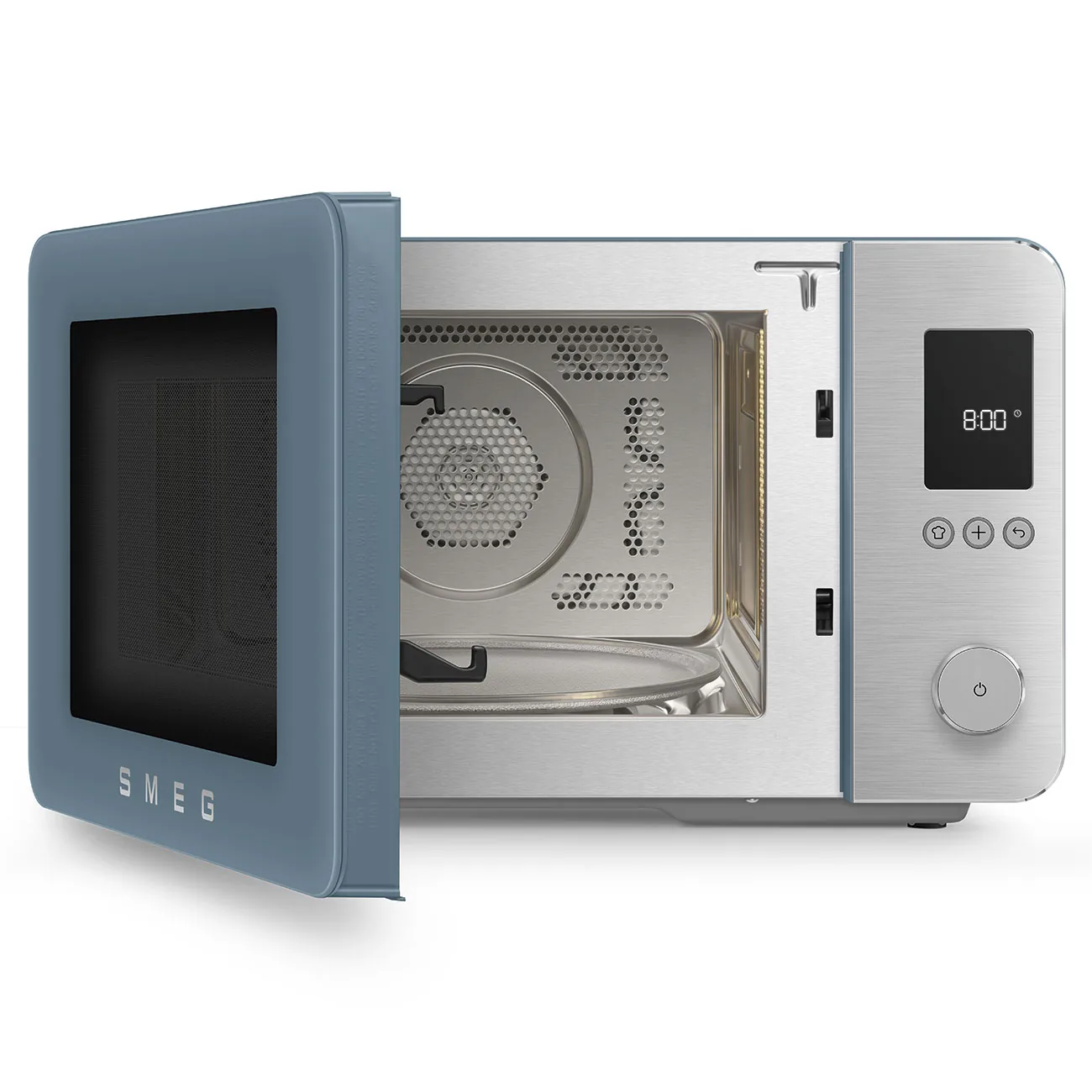 Smeg MOC02SBMEU Kombi-Tisch-Mikrowelle Storm Blue-Matt-Aluminium