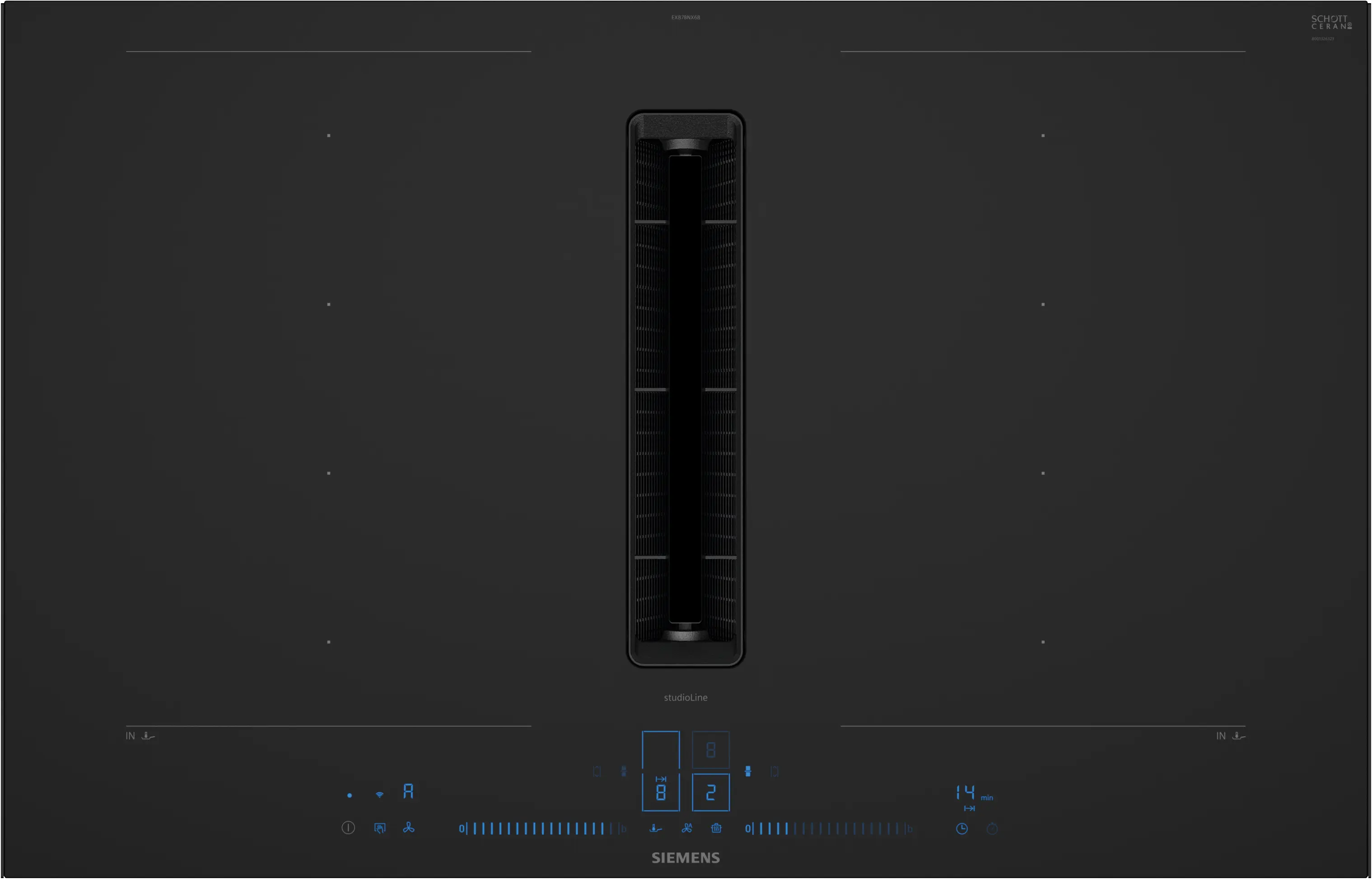 Siemens EX87BNX68E Induktionskochfeld mit integriertem Wrasenabzug Mattschwarz