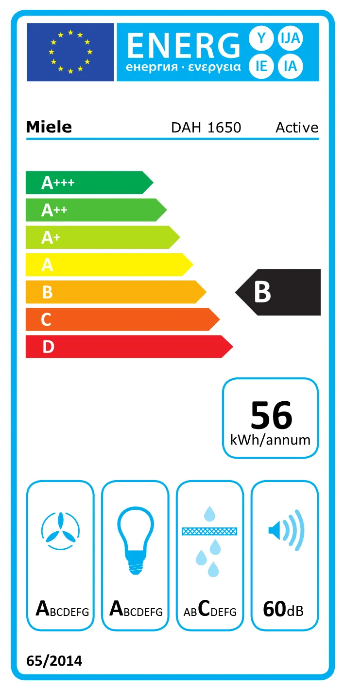 Energieklasse B - Vollständiges EU-Energielabel