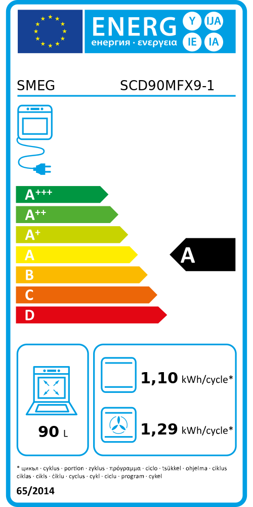 Energy Class A - Full EU energy label