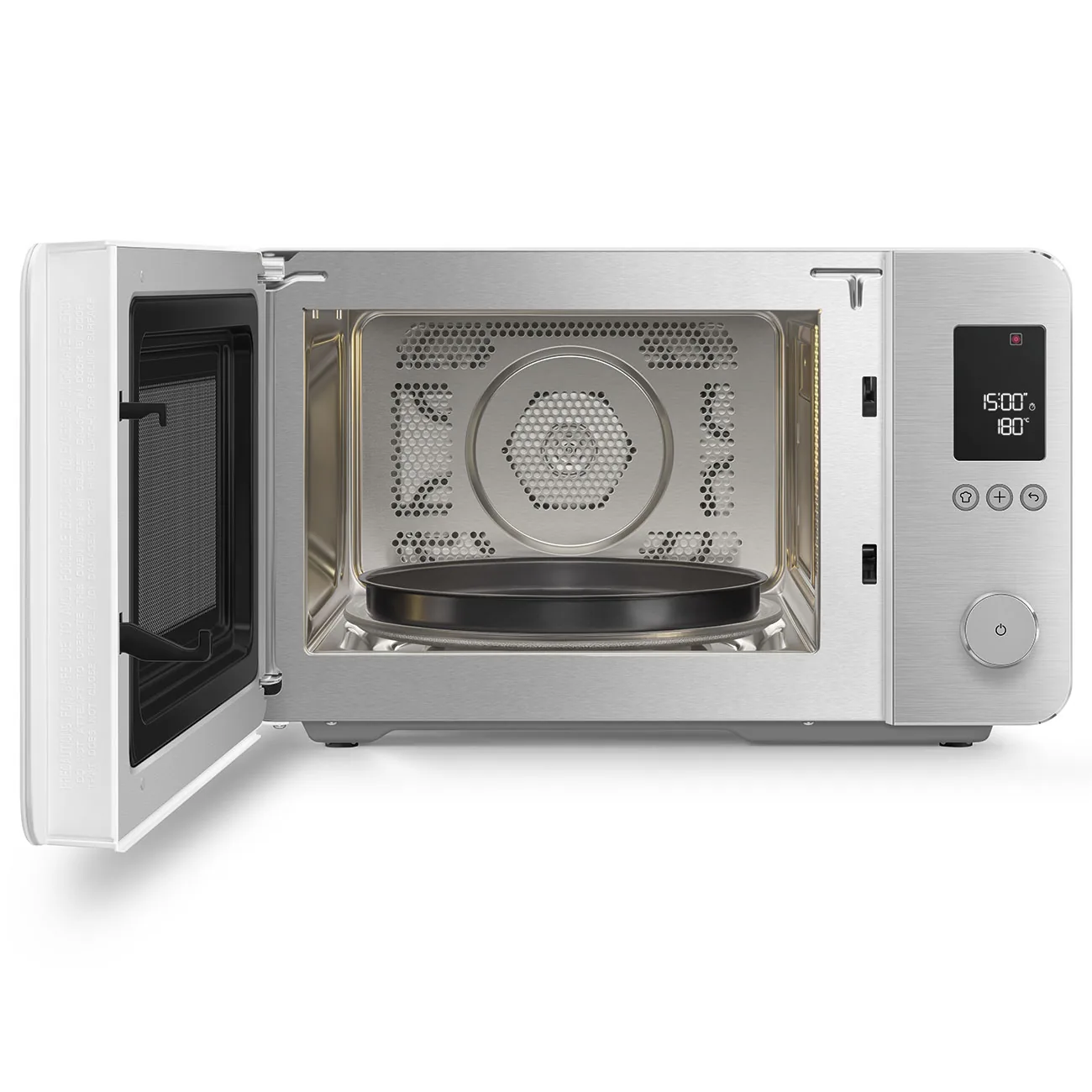Smeg MOC02WHMEU Kombi-Tisch-Mikrowelle Weiß-Matt-Aluminium