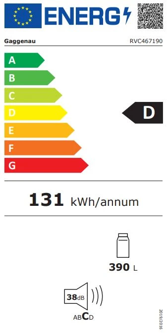 Energieklasse D - Vollständiges EU-Energielabel