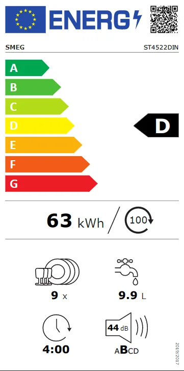 Energy Class D - Full EU energy label