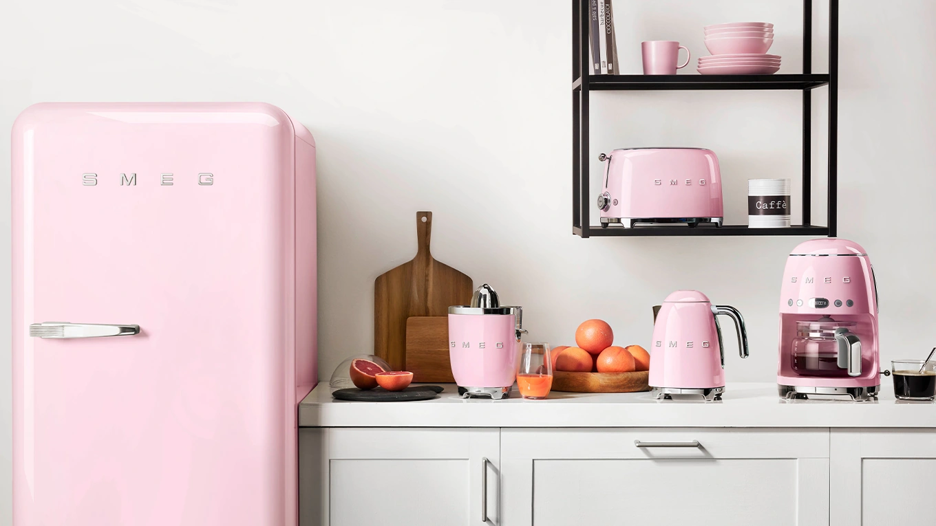 Smeg cadillac pink smeg geräte in pink
