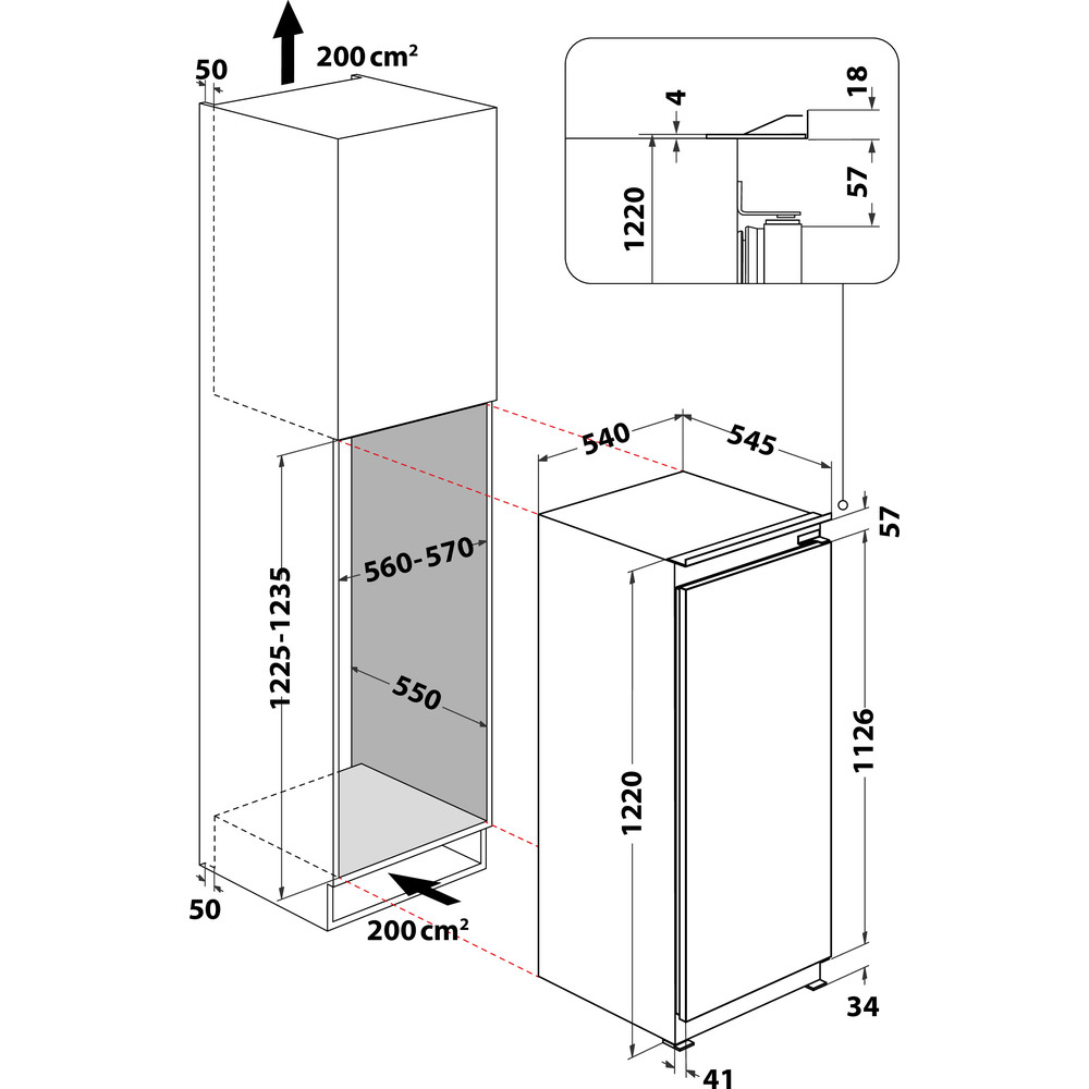 Bauknecht KSI 12GS1 Einbau-Kühlschrank Weiß