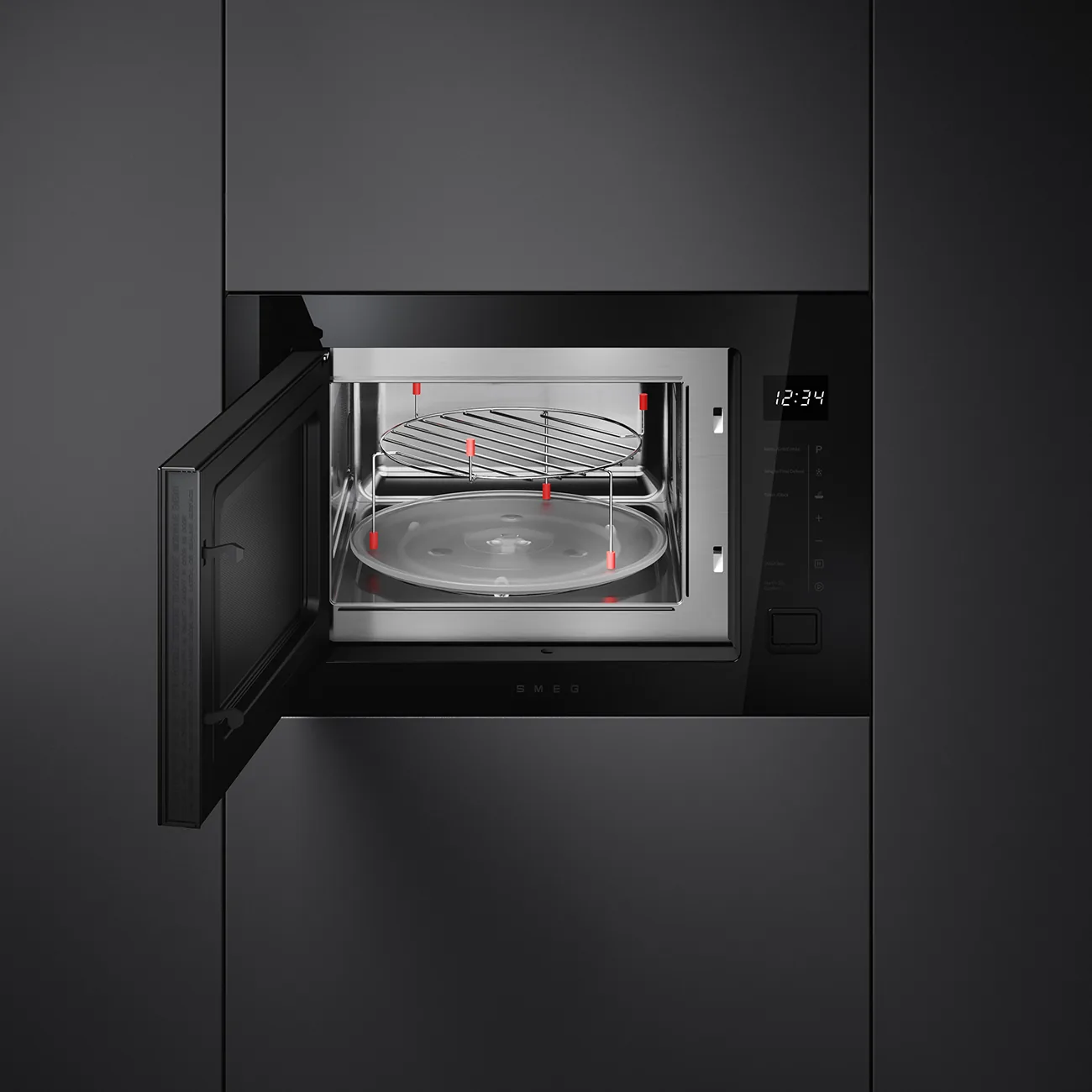 Smeg FMI225BI Einbau-Mikrowellengerät mit Grill Eclipse Schwarzglas