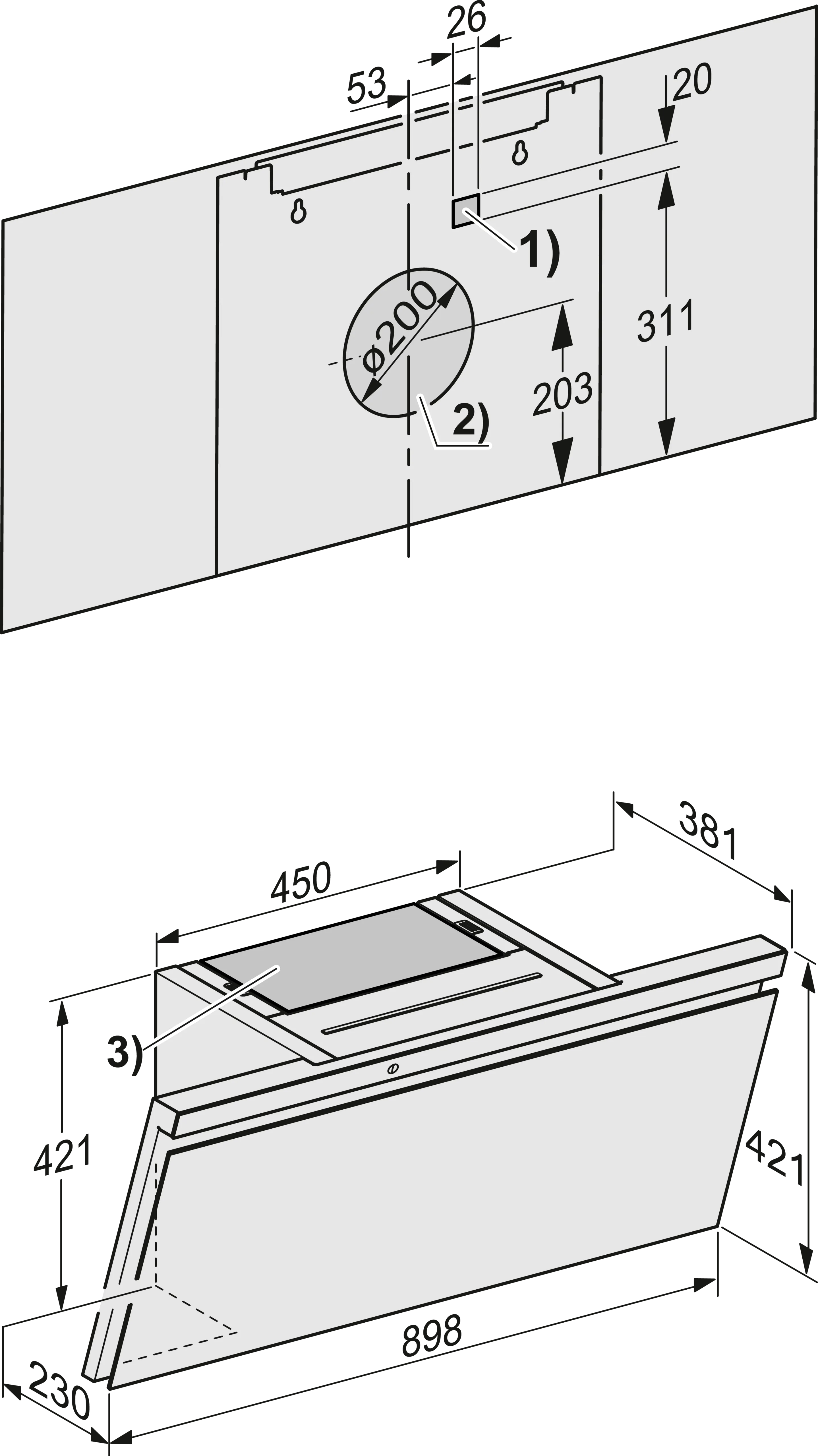 Miele DAH 4970 Sienna Wand-Dunstabzugshaube Graphitgrau