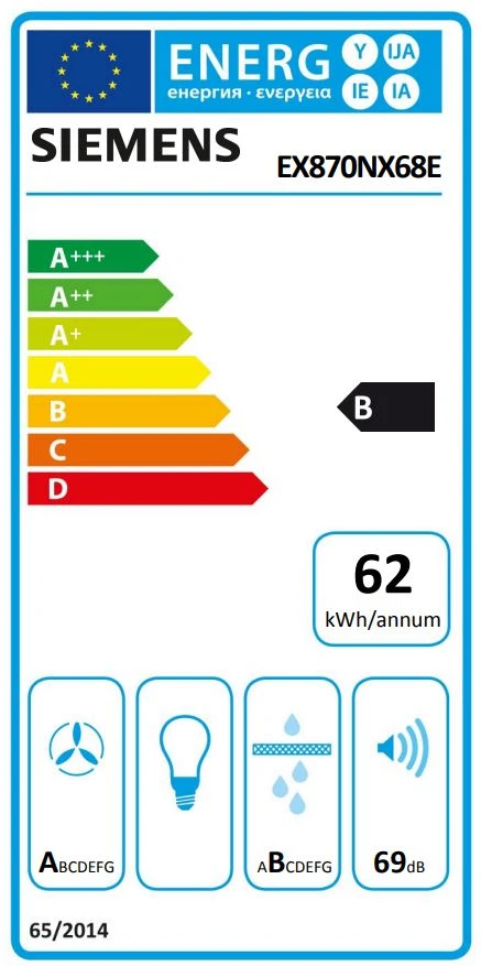 Energy Class B - Full EU energy label