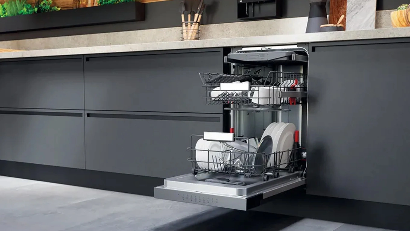 bauknecht-bsbo-3o35-pf-x Geschirrspüler voll beladener bauknecht-bsbo-3o35-pf-x geschirrspüler teilintegriert