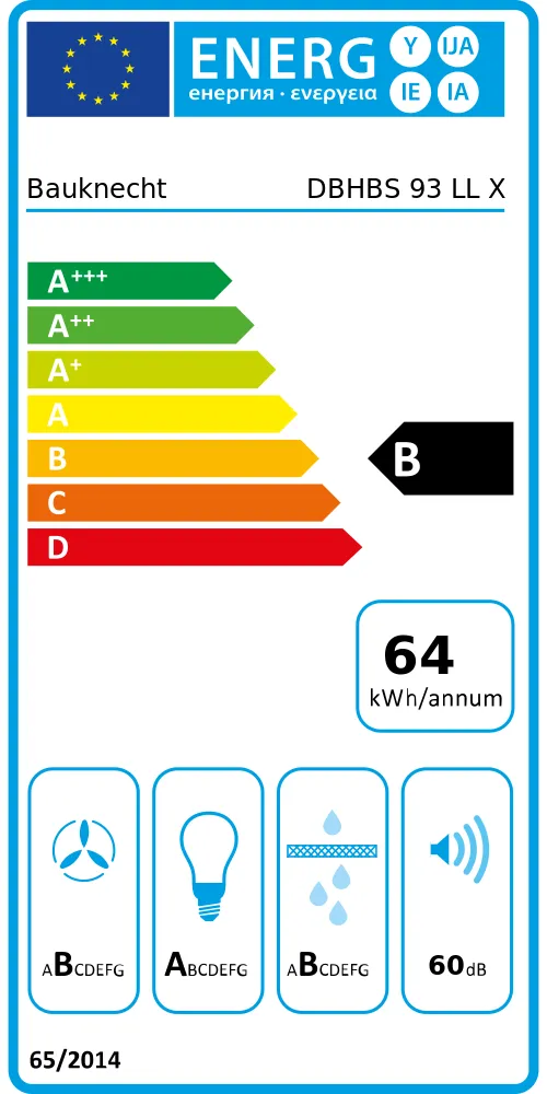 Energy Class B - Full EU energy label