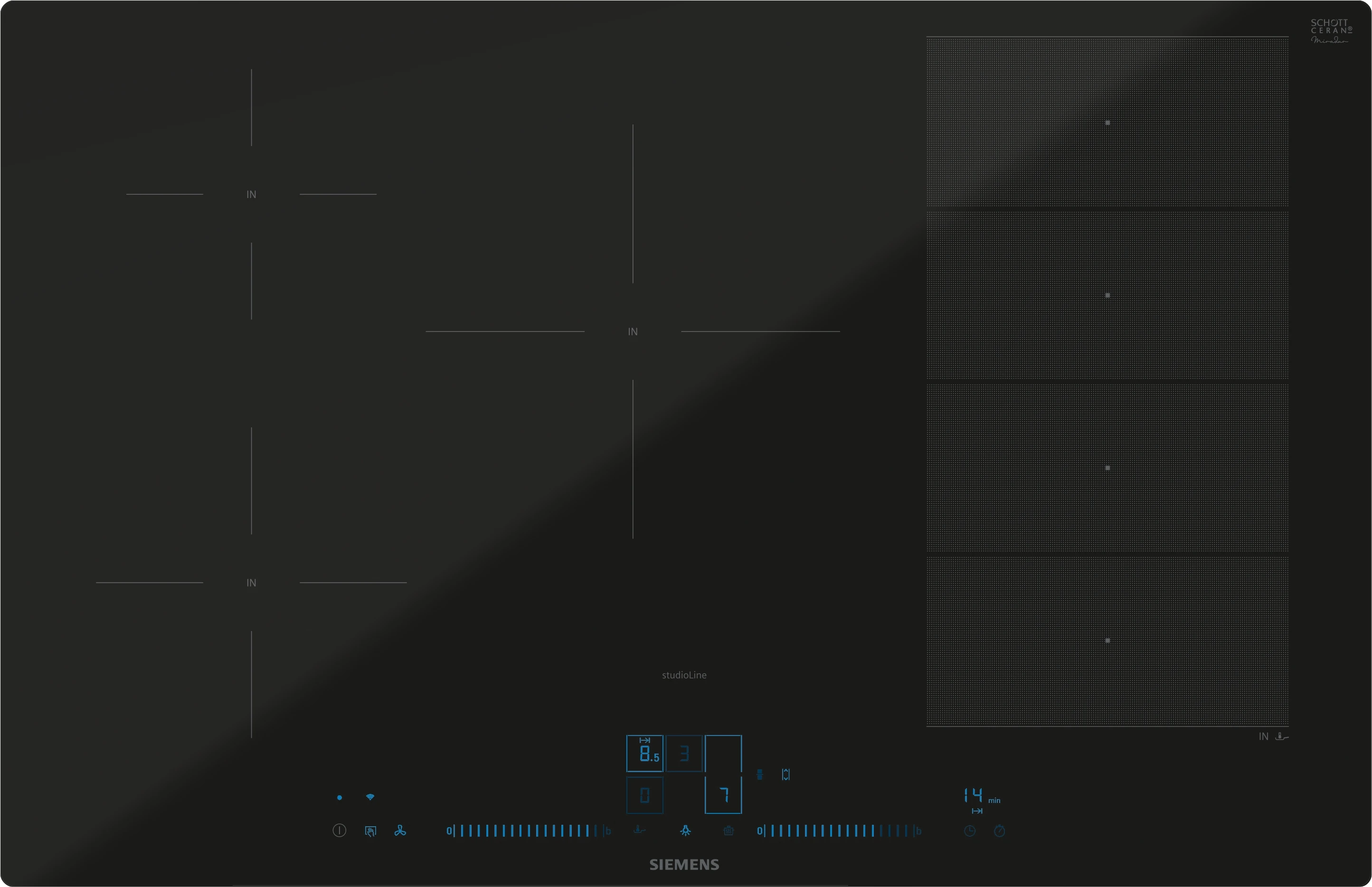 Siemens studioLine EX800NVV6E Einbau-Induktionskochfeld