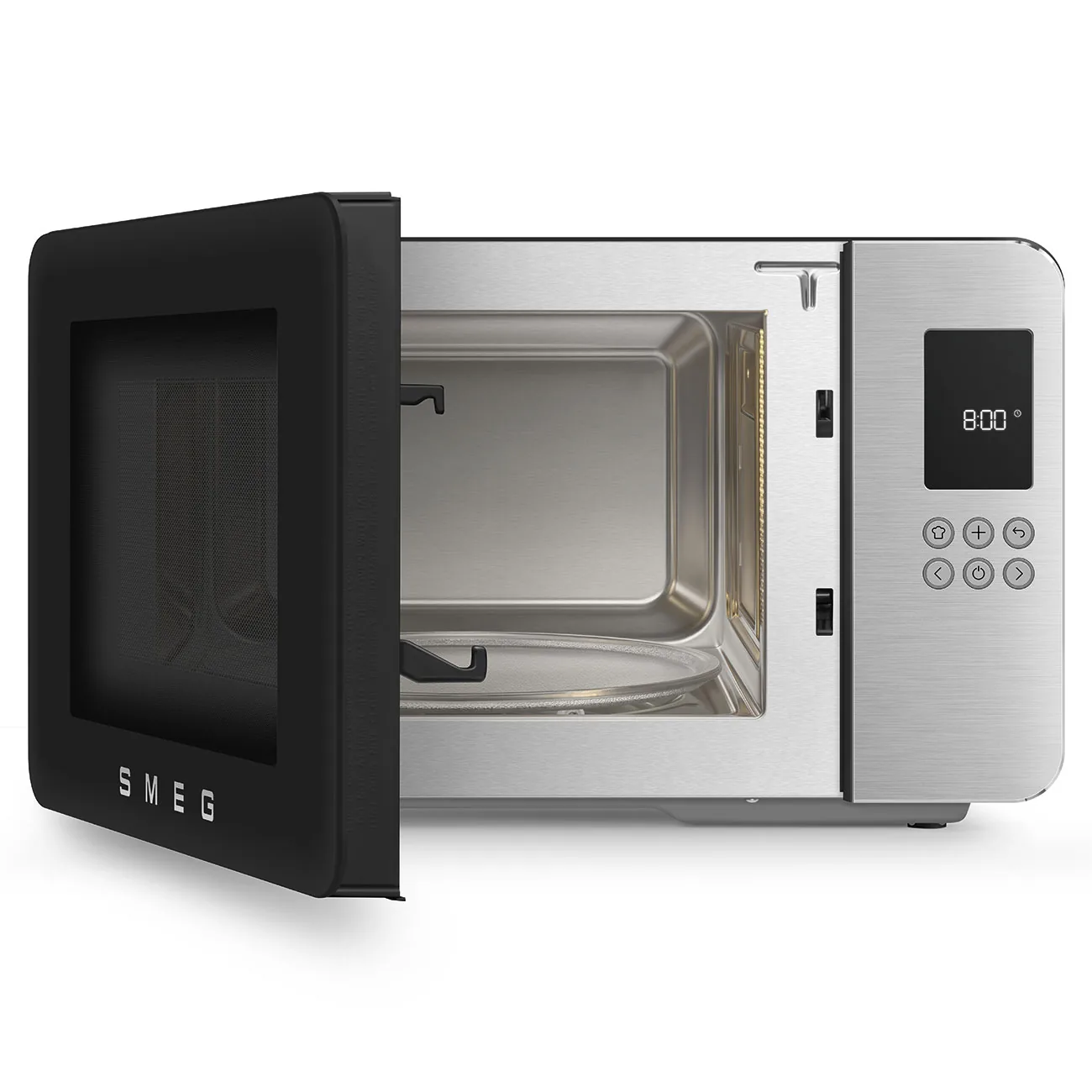 Smeg MOC01BLMEU Kombi-Tisch-Mikrowelle Schwarz-Matt-Aluminium