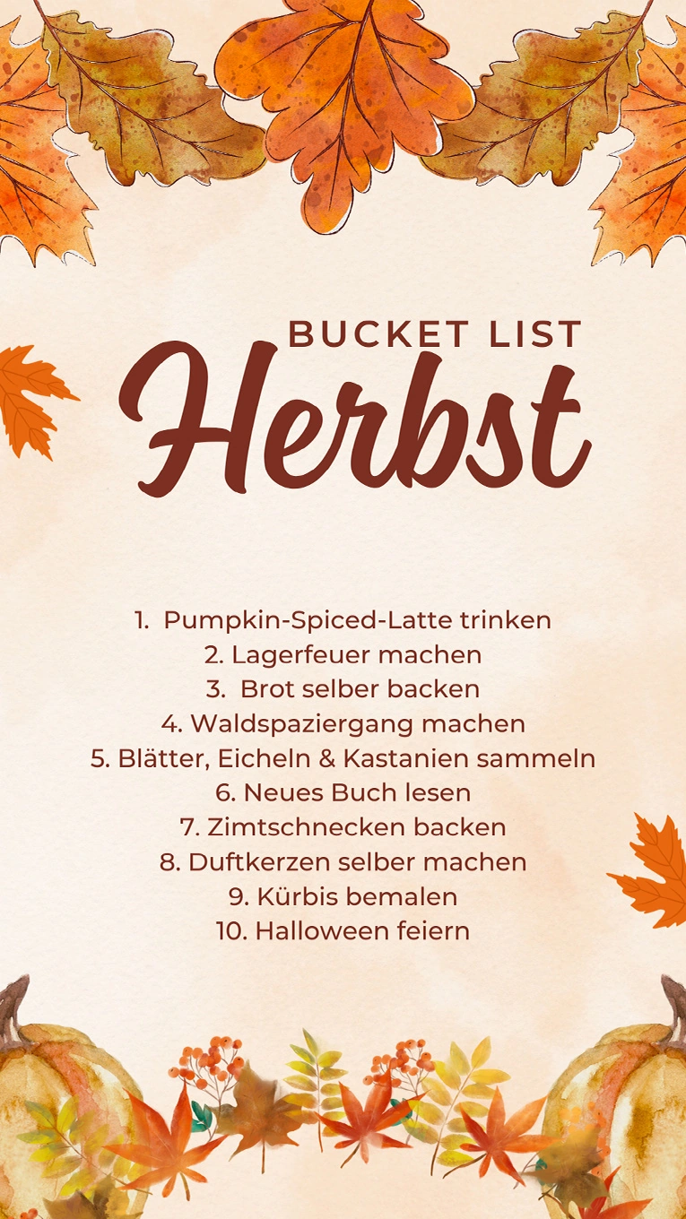 Herbst bucket list Herbst Bucket list