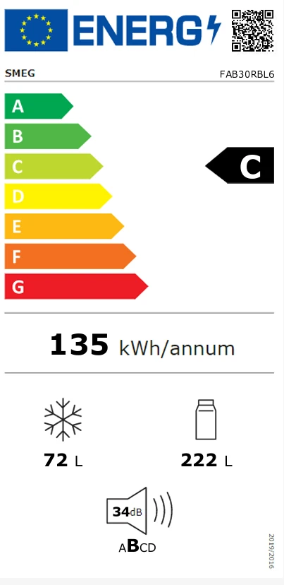 Energy Class C - Full EU energy label