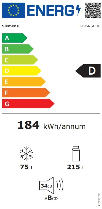 Energy Class D - Full EU energy label
