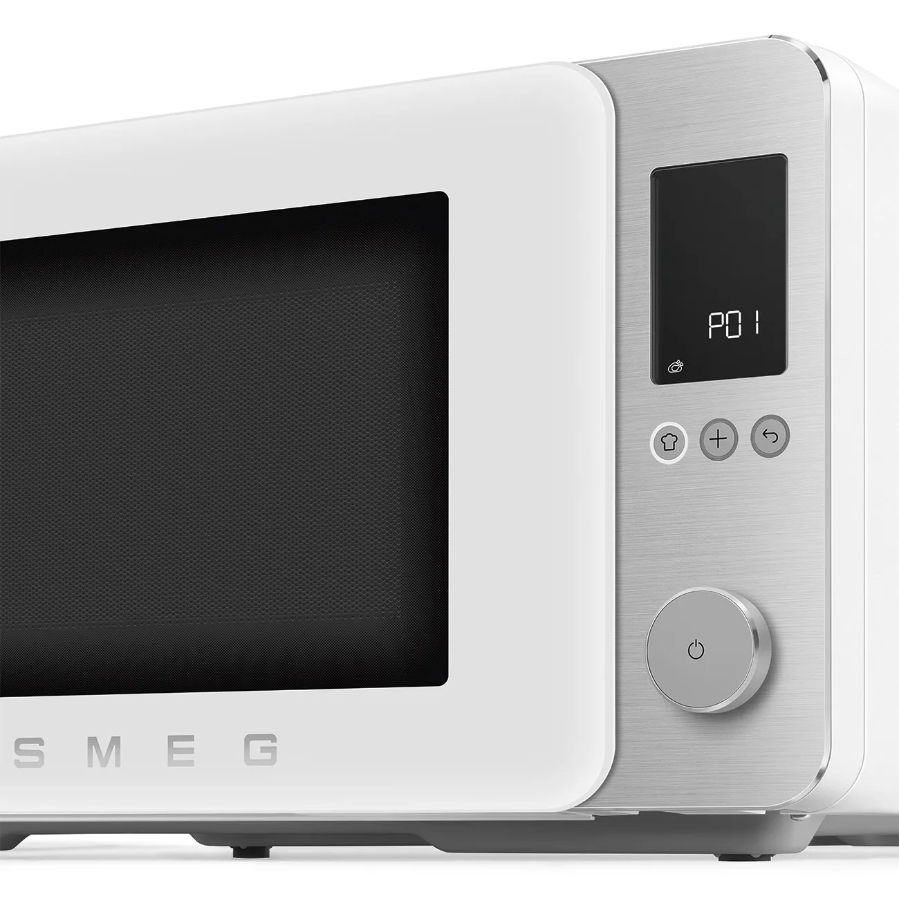 Smeg MOC02WHMEU Kombi-Tisch-Mikrowelle Weiß-Matt-Aluminium