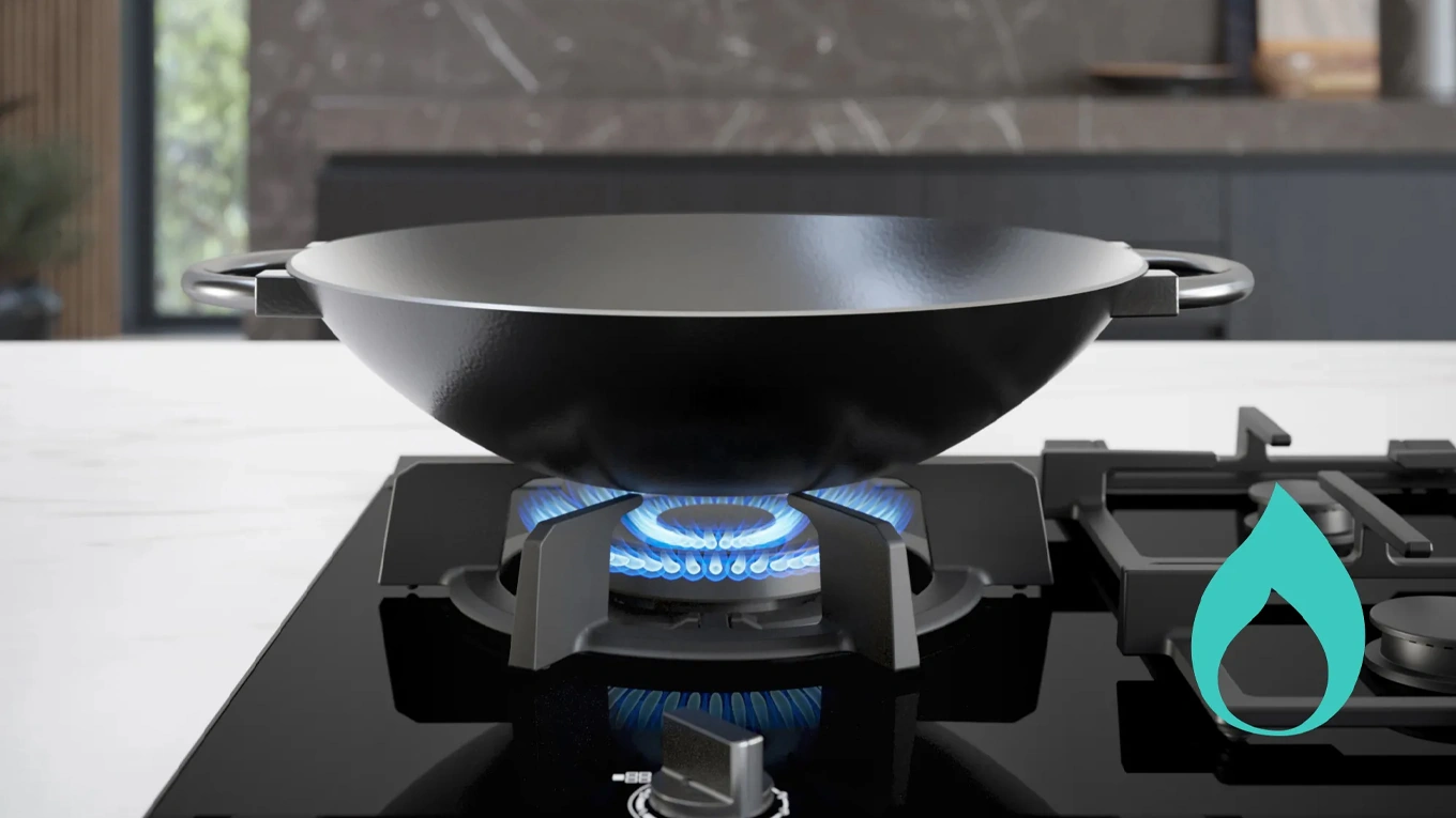 wok auf einem siemens gaskochfeld