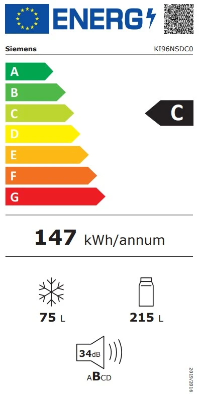 Energy Class C - Full EU energy label