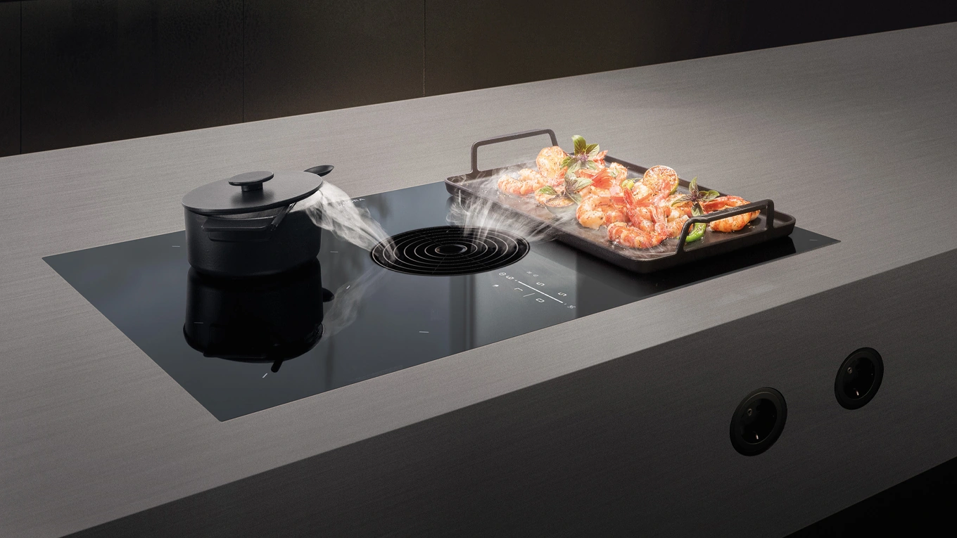 bora m pure bora m pure kochfeld mit grillpfanne und topf