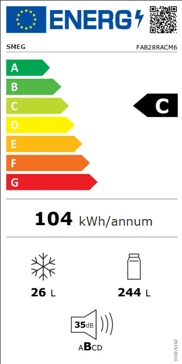 Energy Class C - Full EU energy label