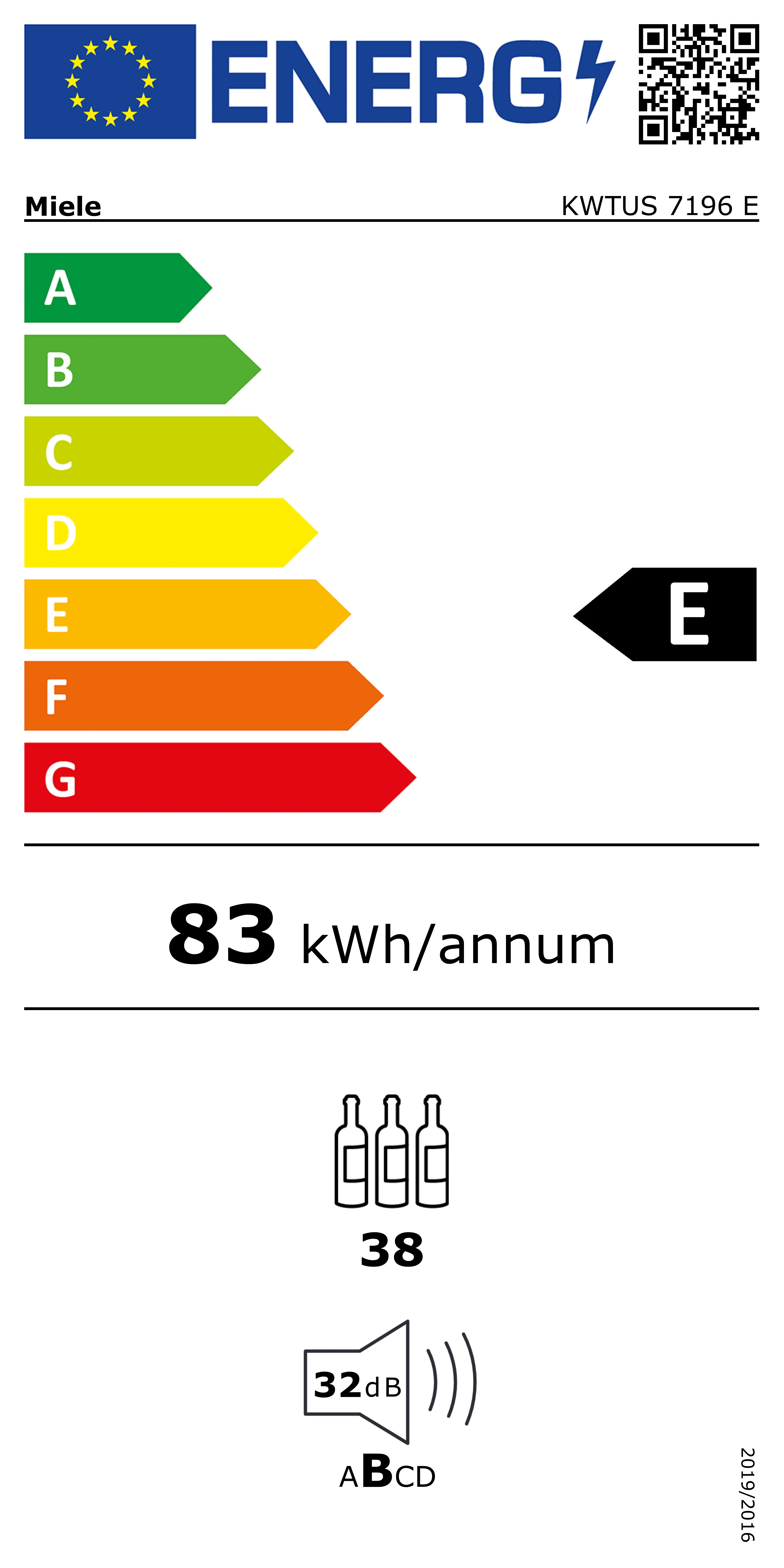Energieklasse E - Vollständiges EU-Energielabel