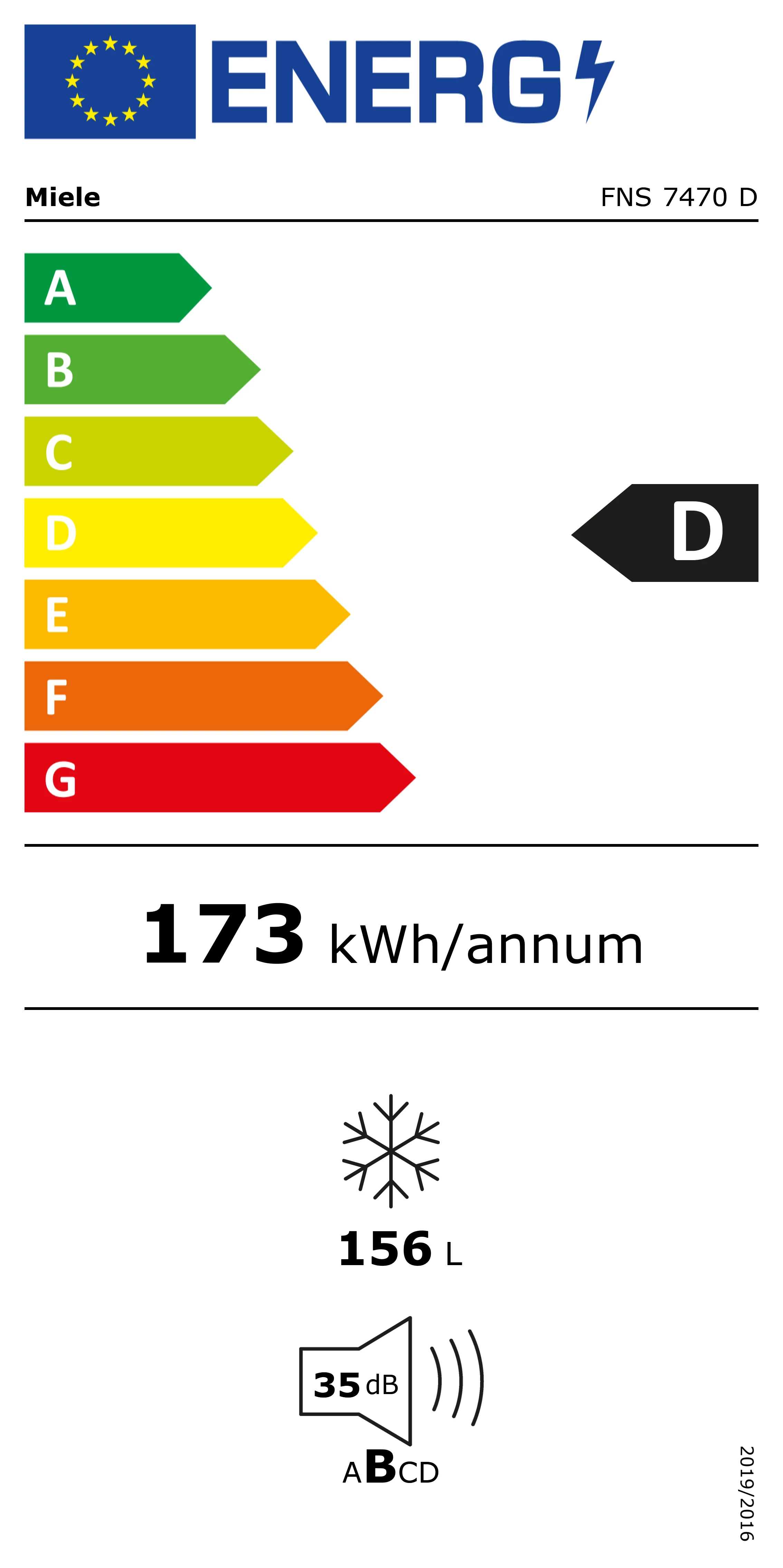 Energieklasse D - Vollständiges EU-Energielabel