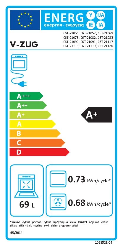 Energy Class A+ - Full EU energy label