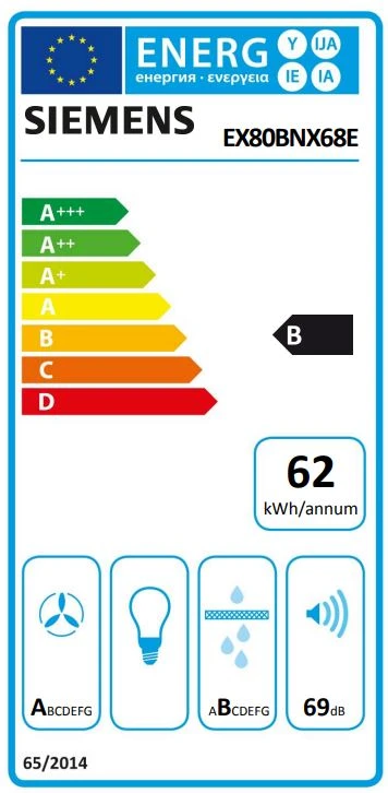 Energieklasse B - Vollständiges EU-Energielabel