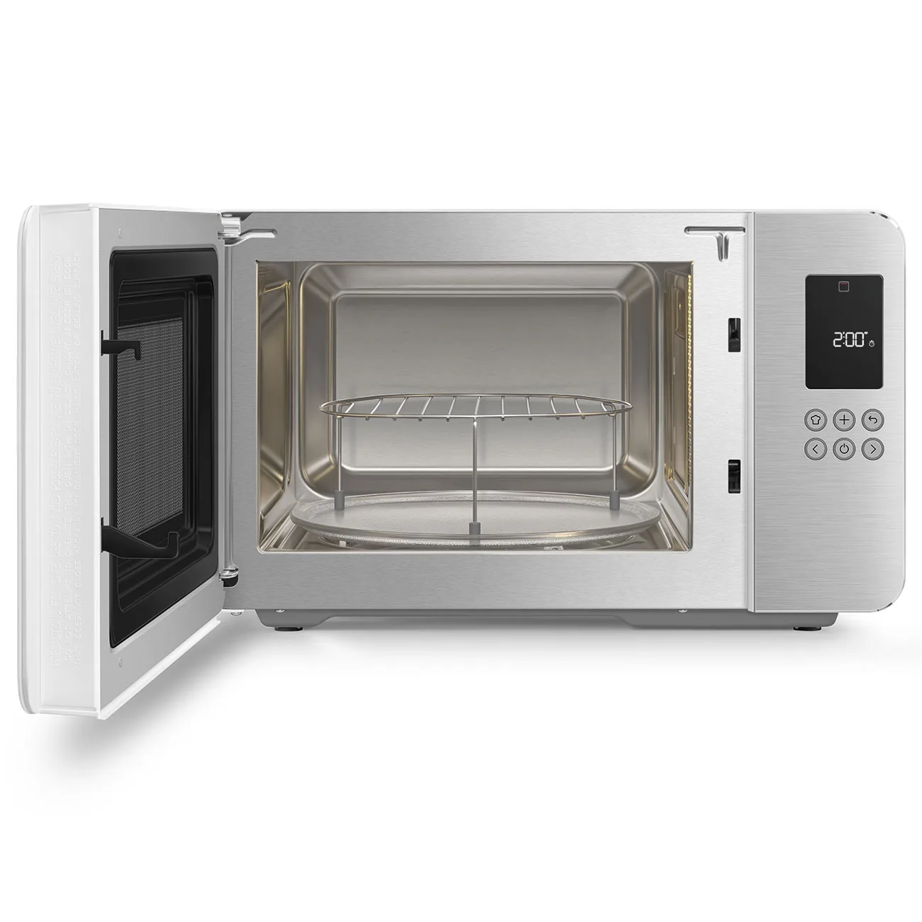 Smeg MOC01WHMEU Kombi-Tisch-Mikrowelle Weiß-Matt-Aluminium