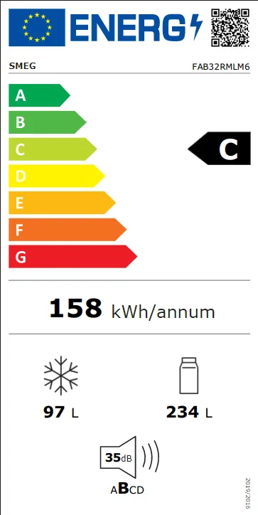 Energy Class C - Full EU energy label