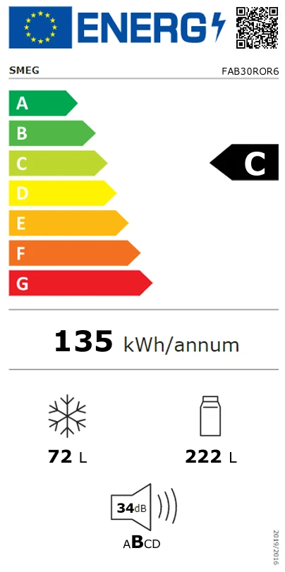 Energy Class C - Full EU energy label
