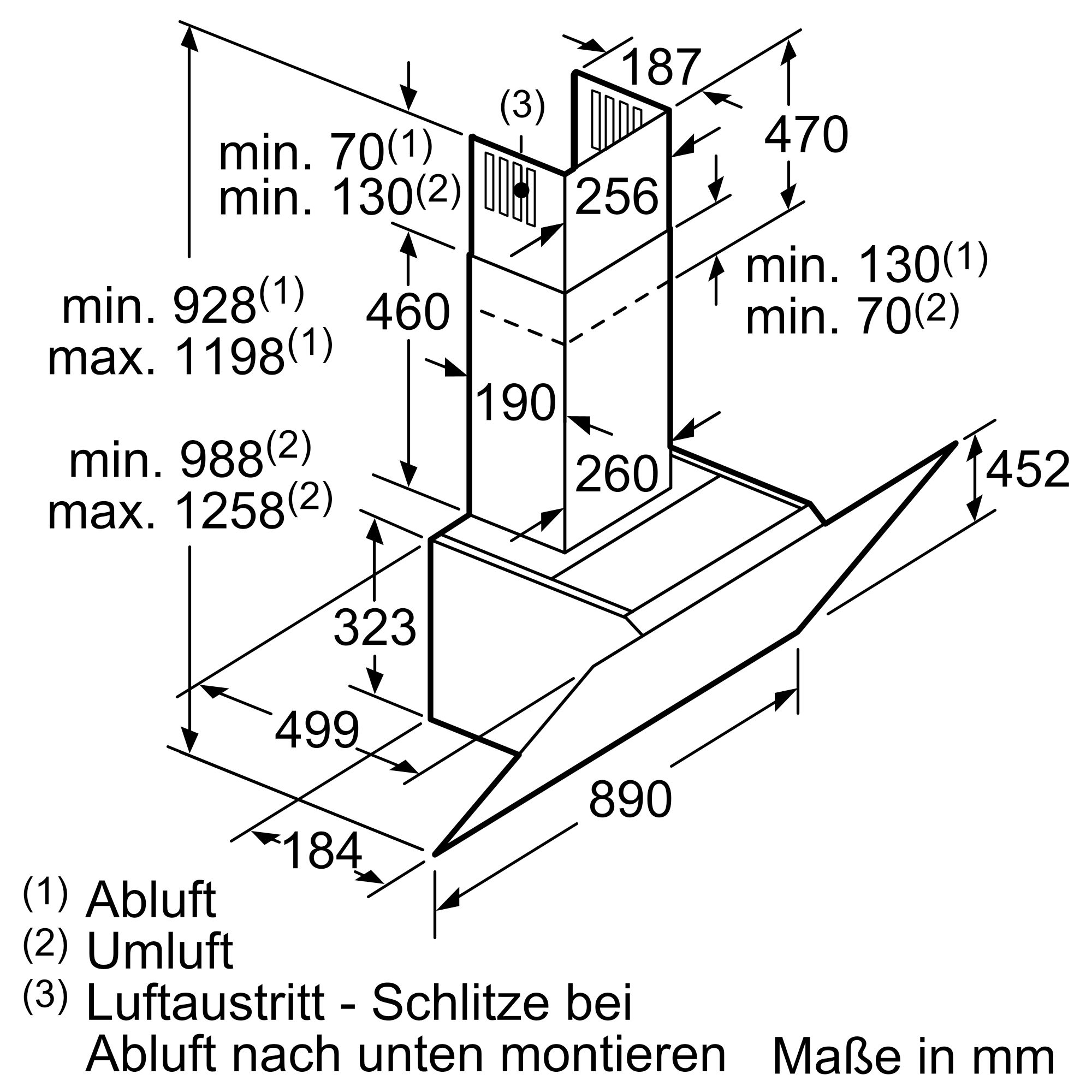 Siemens LC98KLR62S Wand-Dunstabzugshaube Schwarz