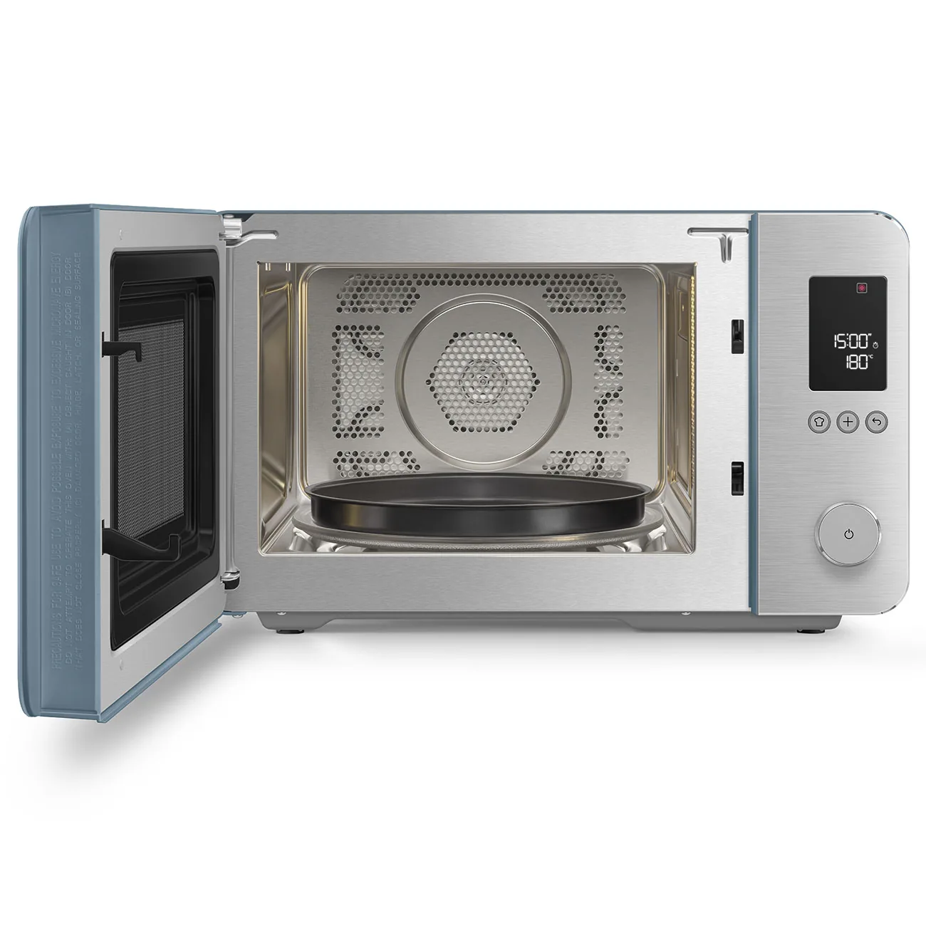 Smeg MOC02SBMEU Kombi-Tisch-Mikrowelle Storm Blue-Matt-Aluminium
