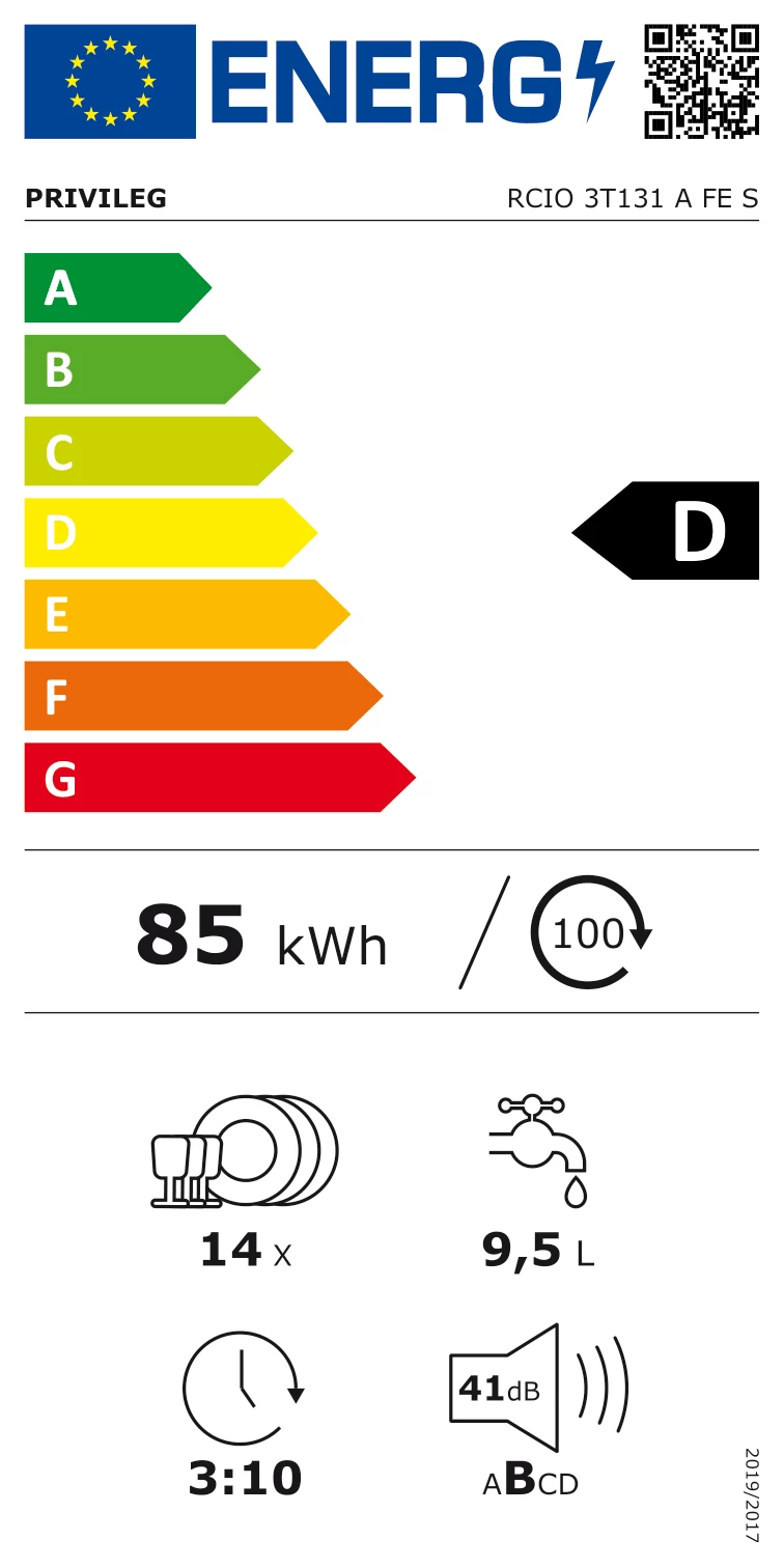 Energieklasse D - Vollständiges EU-Energielabel