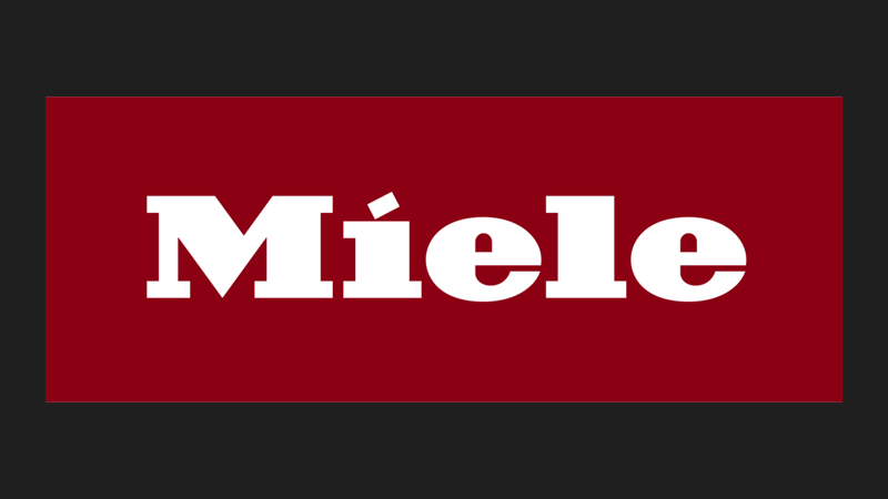 Miele Logo dark in rot mit weisser schrift