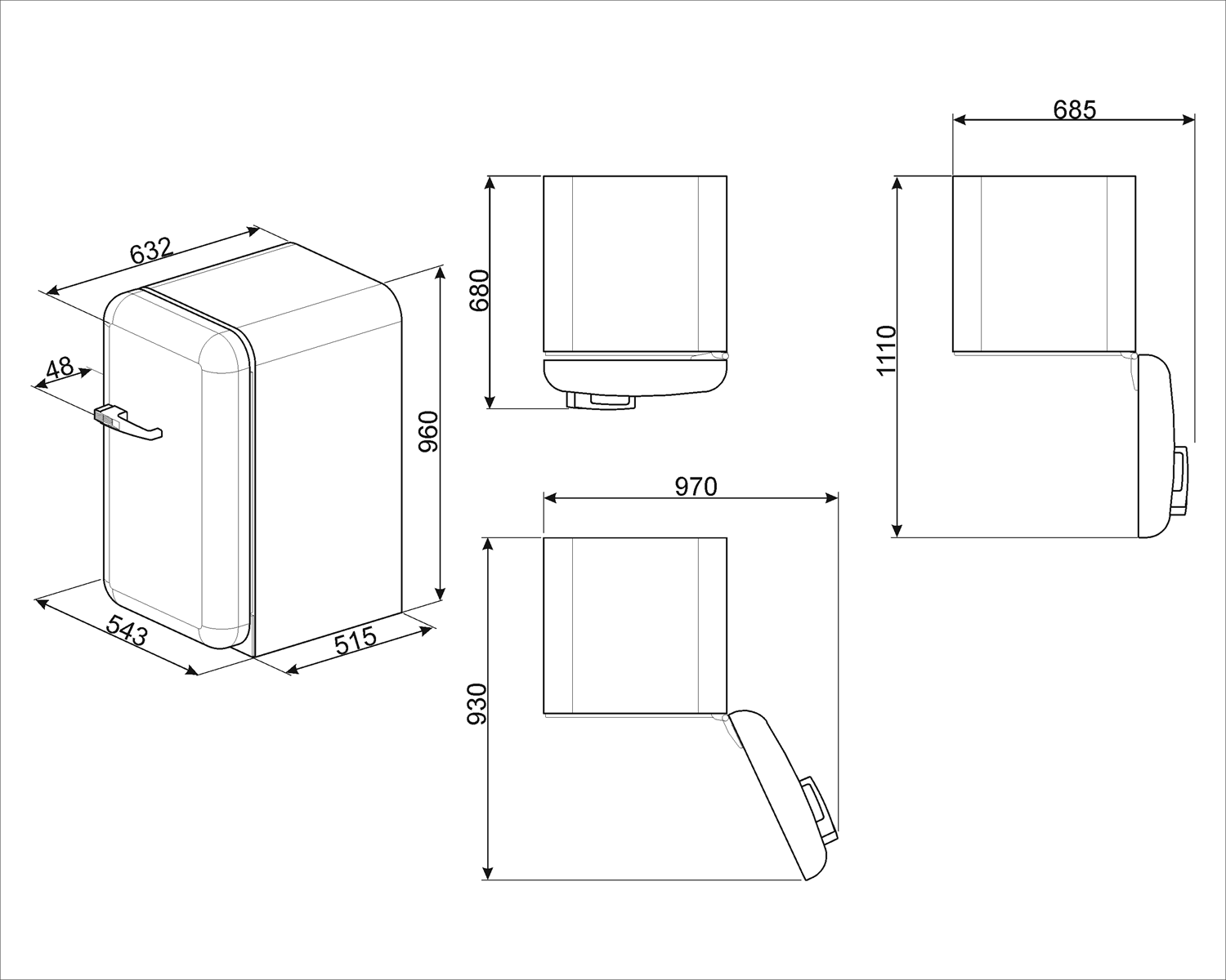 Smeg FAB10HRPG5 Stand-Kühlschrank pastellgrün