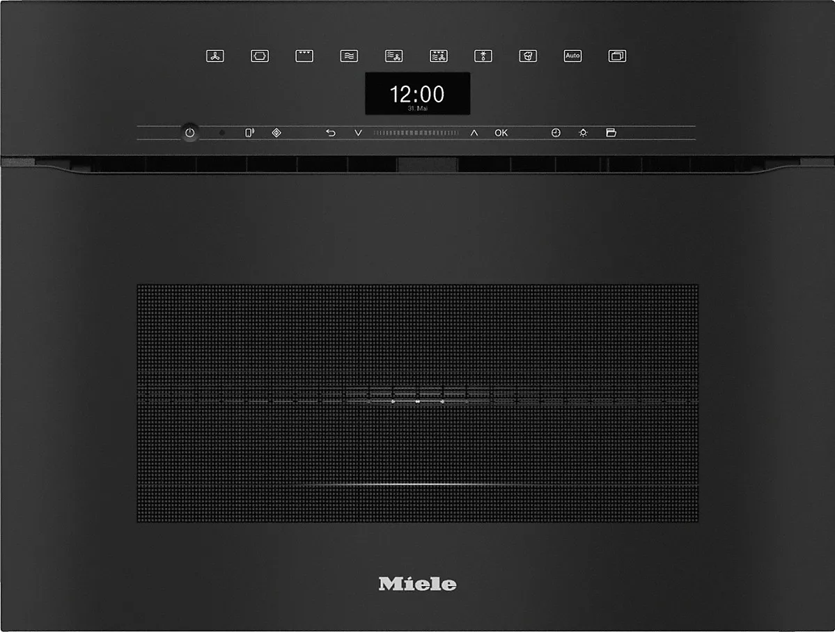 Miele H 7440 BMX Griffloser Kompakt-Backofen mit Mikrowelle Obsidianschwarz