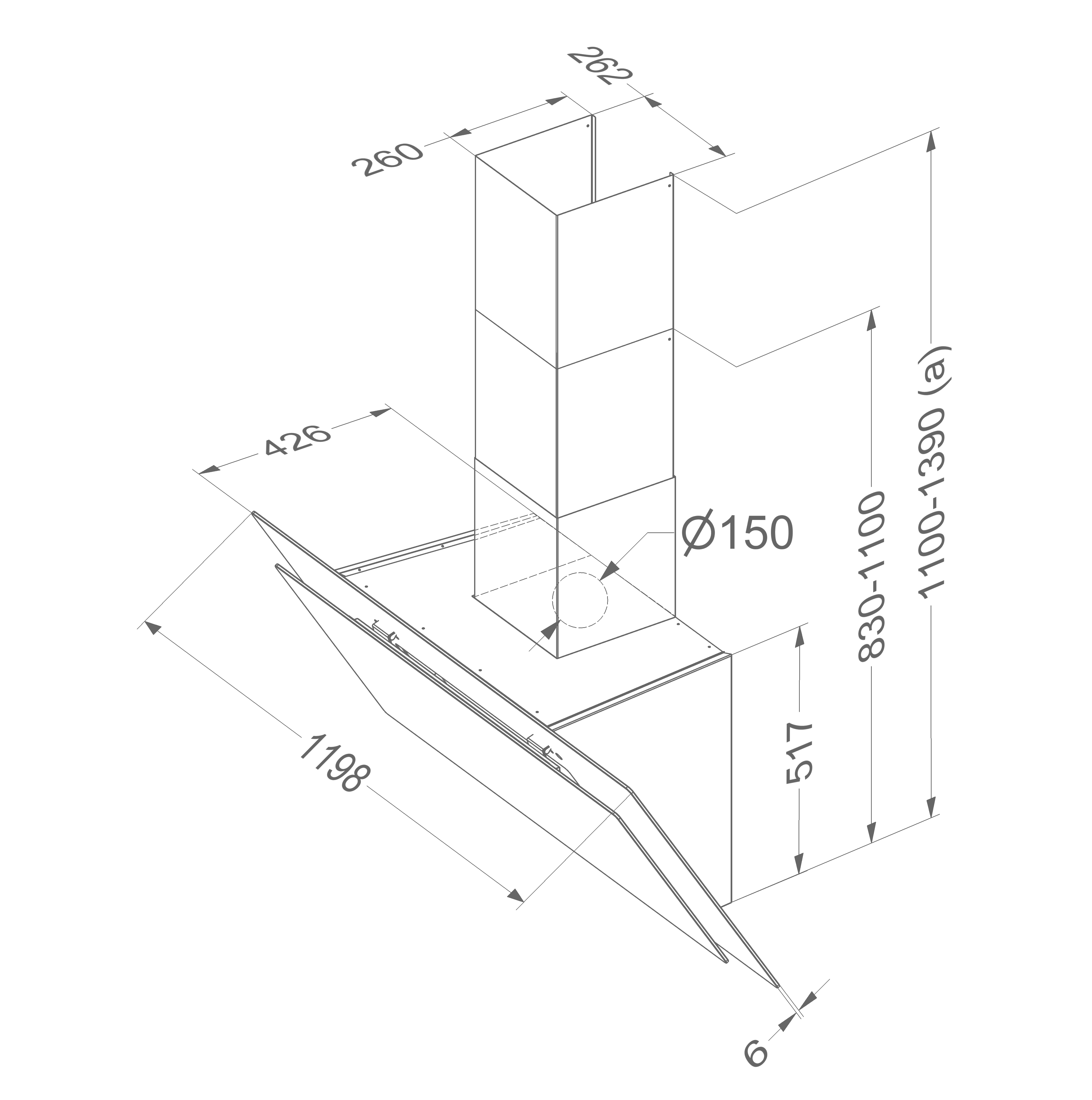 Novy Vision 7840 Wandhaube Schwarz