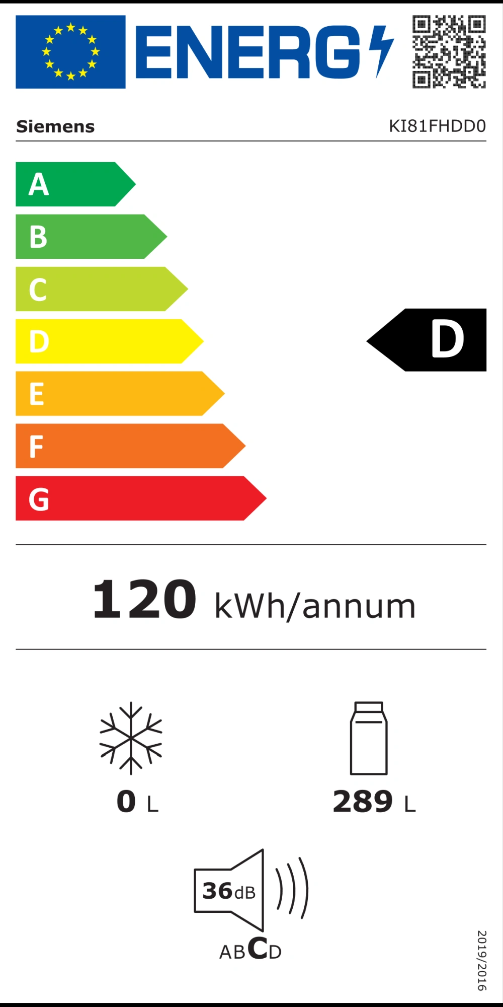 Energieklasse D - Vollständiges EU-Energielabel